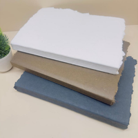 Cuaderno de Papel Hecho a Mano con Borde Decorativo, Cuaderno de Bocetos para Artistas, Álbum de Recortes, Cuaderno en Blanco Vintage para Arte, Manualidades, Dibujo y Escritura