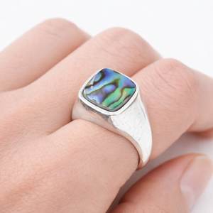 Abalone <b>Shell</b> Ring 925 Sterling Silver Mens Handmade Gemstone Jewelry Statement Ring Elegant Gift For Him - Product Image 5