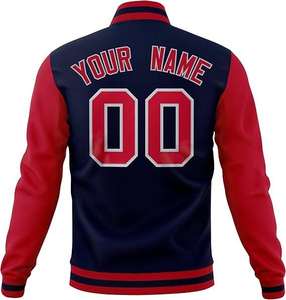 Nouvelle conception Veste bomber vintage personnalisée noire et rouge pour femmes et hommes, style universitaire avec fermeture à boutons-pression - Product Image 3