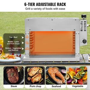 Parrilla Portátil de Acero Inoxidable para Asar Carne a la Propano, 6 Niveles Ajustables, Infrarroja, 1500 Fahrenheit, para Barbacoa - Product Image 4