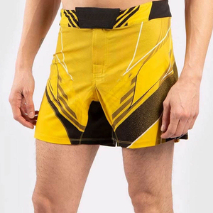 Yellow No Gi BJJ MMA <b>Shorts</b> Ripstop 4-Way Stretch <b>Grappling</b> Training <b>Shorts</b> Breathable Quick Dry Fighting Wear - Product Image 5