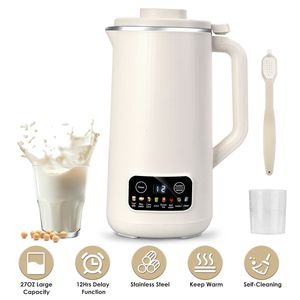 Máquina para Hacer Leche de Nueces Autolimpiante de 27 oz, Función de Retraso de 12 Horas y Mantenimiento de Temperatura, Máquina Automática para Hacer Leche de Soya Casera - Product Image 1