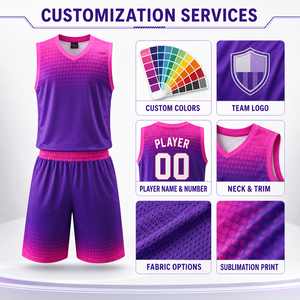 Uniforme de Baloncesto Personalizado, Conjunto de Camiseta y Pantalones Cortos Sublimados Transpirables con Logotipo, Nombre y Número Personalizados - Product Image 4