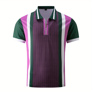 Camiseta Casual de Manga Corta con Cierre para Hombre, Verano 2026, Diseño Sólido, Transpirable y de Secado Rápido - Product Image 3