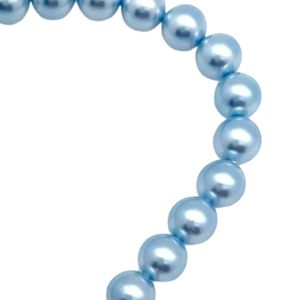 Light Blue Pearl <b>Beaded</b> <b>Bracelet</b> with <b>Silver</b> Round Medallion Charm Toggle Clasp Elegant Women Fashion Jewelry Gift Accessory - Product Image 4
