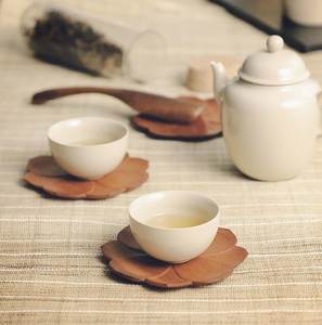 Wooden Flower Shape Coaster Handmade Wooden Drink Mat Wabi Sabi Design for Home <b>Table</b> Decoration for home - Product Image 6