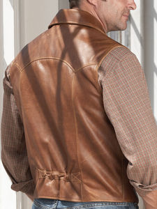 <b>Men's</b> Winter <b>Leather</b> Vest Custom Fashion Genuine <b>Leather</b> <b>Waistcoat</b> Custom Logo Breathable Windproof Lightweight Plus Size - Product Image 2