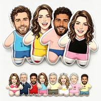 Coussin décoratif personnalisé en forme de personnage de dessin animé, avec photo de visage, doux, pour la décoration de la maison, cadeau d'anniversaire