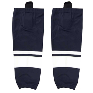 Navy Blue <b>Knee</b> <b>High</b> Striped Basketball <b>Socks</b> Breathable Knitted for Adults - Product Image 1