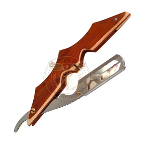 Rasoir droit professionnel en acier inoxydable avec manche en bois pour barbier, lame unique, personnalisable avec logo - Product Image 4