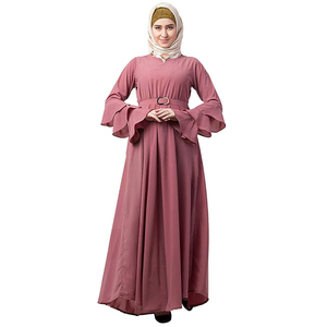 Trendy Casual Satin Abaya Women Smooth Shiny Fabric Elegant Flow Floor Length <b>Long</b> Sleeve Beaded Embroidery Quick Dry Breathable - Product Image 4