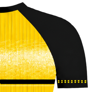 Camiseta Deportiva Raglán Personalizada Amarilla y Negra, Manga Corta, Cuello Redondo, Transpirable, Uniforme Deportivo para Entrenamiento, Rendimiento Deportivo - Product Image 4