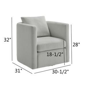 Poltrona Girevole Sutton in Tessuto Performance Grigio Chiaro per Soggiorno - Product Image 6