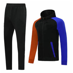 Ensemble de survêtement de football pour homme coupe-vent à capuche, essentiels de l'entraînement, en Spandex/Polyester, taille élastique, poches latérales, pour l'entraînement de football universitaire - Product Image 3