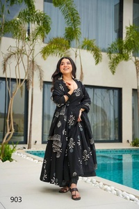 Conjunto de Salwar Kameez de Algodón de 3 Piezas con Estampado Digital, Ropa Formal para Fiestas para Mujer, Todas las Temporadas, India y Pakistán - Product Image 3
