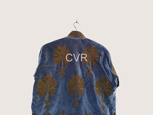 Manteau en velours à col mandarin, manches longues, motif floral brodé à la main, vêtement d'extérieur d'automne, style décontracté pour femmes adultes - Product Image 3