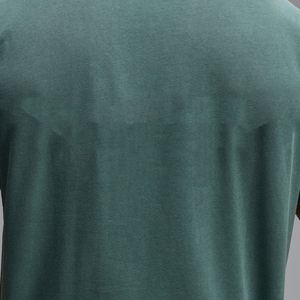 Camiseta de Manga Corta para Hombre, Cuello Redondo, Color Verde Sólido, Corte Regular, Algodón Jersey, Estilo Casual - Product Image 5