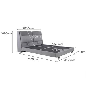 Modern Upholstered Fabric <b>Bed</b> Frame <b>with</b> Metal Legs King Size Soft <b>Bed</b> <b>with</b> Quilted Headboard and Footboard Minimalist Design - Product Image 6