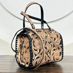 2025 Trending Fashion Hand Tooled Leather Speedy Bag Bolsos de lona pequeños de cuero de vaca de diseño de lujo de alta calidad para Unisex - Product Image 5