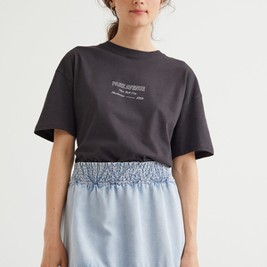 T-shirts décontractés pour femmes de haute qualité, col rond, épaules tombantes, manches courtes, tissu jersey polyester/coton, coupe ample pour l'été - Product Image 1