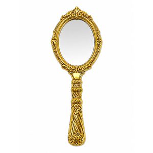 Vintage Hand <b>Mirror</b> <b>Gold</b> Handheld <b>Mirror</b> Antique Makeup <b>Mirror</b> Baroque <b>Mirror</b> Embossed Royal Princess Dressing <b>Mirror</b> - Product Image 1