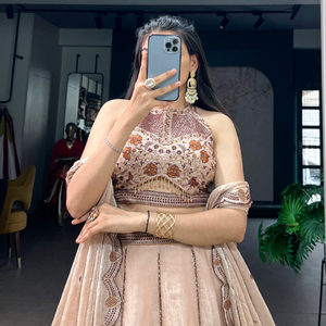 Designer Spider Crush Sequins and Thread Embroidered Lehenga Choli with Dupatta | Wedding Party Wear Festive Lehenga - Product Image 5