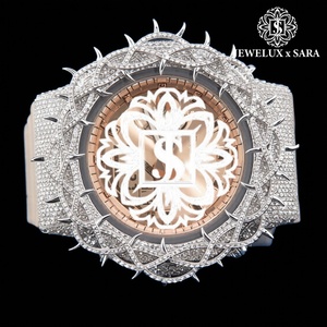 Reloj de Lujo con Esfera de Silicona Negra con Incrustaciones de Diamantes, Esfera con Incrustaciones de Diamantes con Movimiento Automático Premium a Buen Precio - Product Image 1