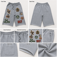 Pantalones Cortos Cargo de Algodón para Hombre con Bordado Personalizado OEM, con Bolsillos, Felpa Francesa, Moda Masculina de Verano, Ropa Urbana Estampada para Hombre