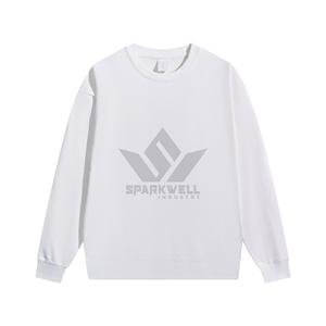 Sudadera Negra de Cuello Redondo para Hombre, Corte Regular, Color Sólido, Estampado por Transferencia de Calor, Informal, Manga Larga, para Otoño - Product Image 2