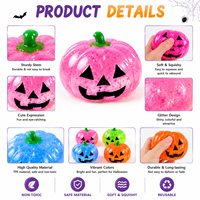Nouveau jouet anti-stress transfrontalier en caoutchouc, en forme de tête de citrouille d'Halloween, à thème bonbons au malt, multicolore, surface lisse