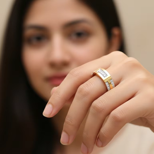 Luxury <b>Gold</b> Women's Wedding Band Rectangular Channel <b>Set</b> Diamond <b>Ring</b> Custom Hip Hop Jewelry - Product Image 6