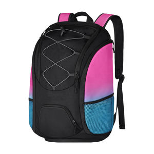 Mochila Deportiva Gris Claro con Correa Utilitaria Naranja en Contraste, Compartimento Inferior para Balón y Gran Capacidad Interior - Product Image 3