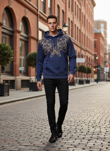 Sweat-shirts à capuche unisexes en molleton 100% coton de haute qualité, avec logo personnalisé, broderie lourde, pour l'automne, écologiques - Product Image 4