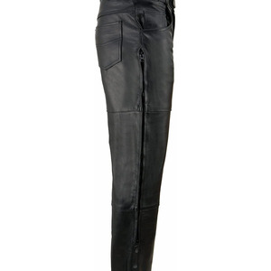 Pantalon de moto en cuir noir personnalisable pour homme Samroz Sports avec poches de style jean - Product Image 5