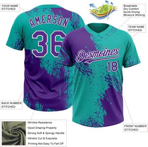 Custom 2 Button Baseball Jersey Women's Sublimated Team Uniform Moisture Wicking Performance <b>Athletic</b> Wear 100% Polyester Plus - Product Image 5
