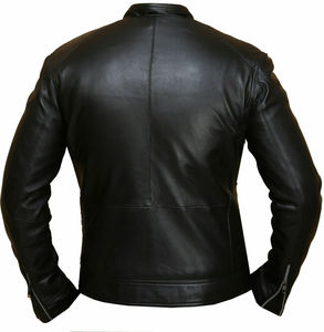 Chaqueta de cuero personalizada para hombre 2026, con capucha, mangas largas, cremallera, bolsillos, cuello alto, lona frontal y letras insertadas. - Product Image 2