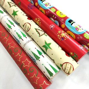 Papier blanc vierge double face enduit, écologique, de qualité supérieure, personnalisé en usine, avec impression, pour emballage cadeau, rouleau commercial - Product Image 1