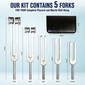 Chuqing ชุดส้อมเสียง128Hz 256Hz 512Hz 1024Hz 2048Hz-จักระและการรักษาเสียง - Product Image 2