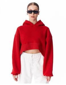 Sweat à capuche oversize en polaire pour femme, rouge rose, sur mesure, en coton 100% haute densité - Product Image 1