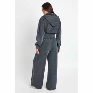 Hot Selling Women Custom ODM Autumn Drawstrings 100% Cotton Oversized Heavy Weight <b>Zip</b> <b>up</b> Acid Wash Embroidered/Printed Hoodie - Product Image 6