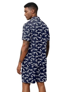Ensemble 2 pièces de style hawaïen tropical pour hommes, chemise boutonnée et short assorti, tenue d'été - Product Image 2