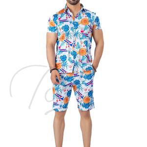 Conjunto de Dos Piezas de Verano 2024 de Alta Calidad, Pantalones Cortos de Playa para Hombre y Camisa Casual con Estampado Completo, Traje de Playa Transpirable para Hombre - Product Image 1