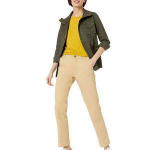 Pantalon chino pour femme de haute qualité, 2 poches latérales, léger, polyvalent, vintage, pour événements formels en plein air, pantalon d'été, service OEM - Product Image 3