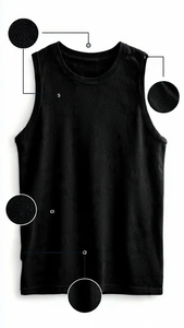T-shirt sans manches ample en coton tissé 100 % à séchage rapide pour hommes, idéal pour le sport et le streetwear, personnalisable rapidement - Product Image 4