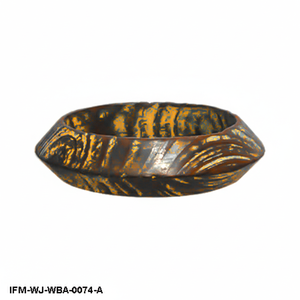 Brazalete de Madera Antiguo Hecho a Mano, Estilo Rústico Vintage, Pintado a Mano con Acabado de Pátina Dorada Envejecida - Product Image 2