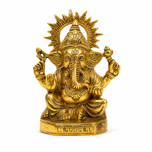 Sculpture de Ganesha assis en laiton, écologique, Art Déco, de luxe, spirituelle, cadeau de Diwali et de pendaison de crémaillère, objet décoratif pour autel de salle de Pooja - Product Image 1