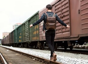 Slim <b>Waterproof</b> Leather Laptop <b>Backpack</b> Anti-Theft Vintage Rucksack Genuine Leather Travel Pack LBP-0455 - Product Image 4