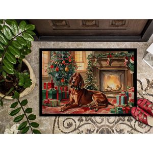 Redbone Coonhound Felpudo de Navidad Antideslizante Interior/Exterior Lavable Alfombra de pila baja 24H X 36W Felpudo de puerta delantera para entrada - Product Image 3
