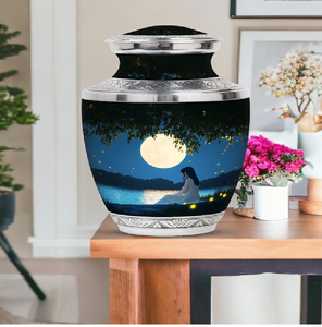 Urne funéraire Arbre de vie doré avec sac en velours. Symbolique et profondément significatif. Disponible aux prix de gros. - Product Image 3