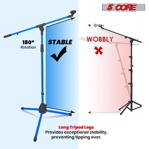 5 Core Mic <b>Stand</b> Floor 4Pc Adjustable 72" Tripod <b>Microphone</b> <b>Stands</b> w Telescoping Boom Arm - Product Image 3